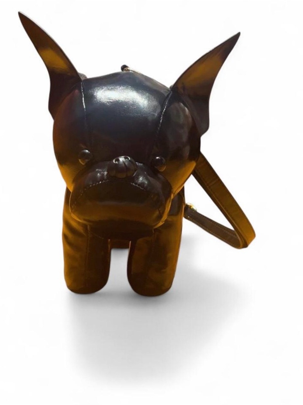Black Bull Dog-Shaped Crossbody Bag -